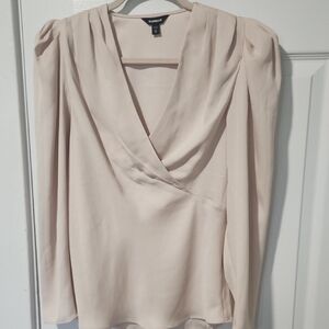 Express Women's Soft Cream V-Neck Blouse